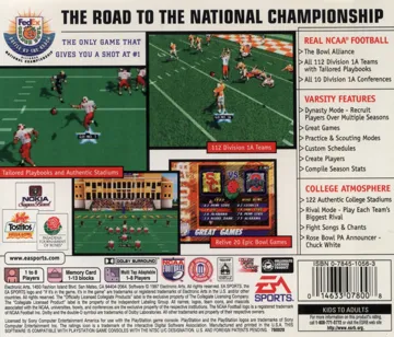 NCAA Football 98 (US) box cover back